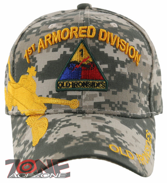 NEW! US ARMY 1ST ARMORED DIVISION OLD IRONSIDES CAP HAT ACU CAMO