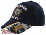NEW! US NAVY USN RETIRED ROUND SHADOW BALL CAP HAT NAVY