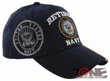 NEW! US NAVY USN RETIRED ROUND SHADOW BALL CAP HAT NAVY