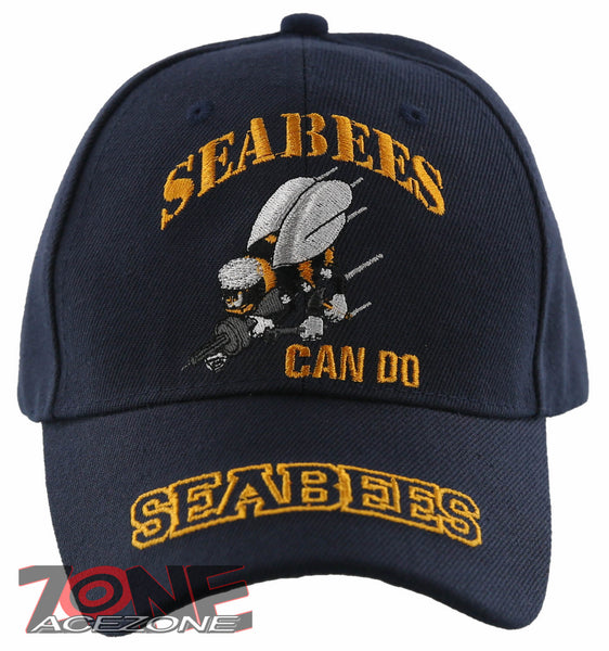 NEW! US NAVY USN SEABEES CAN DO BALL CAP HAT NAVY