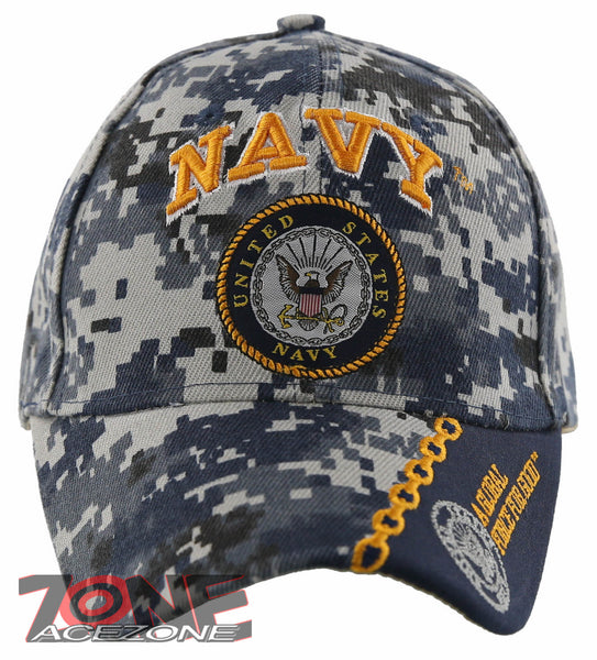 NEW! US NAVY USN A GLOBAL FORCE FOR GOOD BALL CAP HAT ACU NAVY CAMO