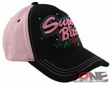NEW! SUPER BITCH ROSE BALL CAP HAT PINK BLACK