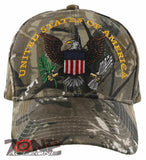 NEW! USA UNITED STATES OF AMERICA EAGLE BALL CAP HAT FOREST CAMO