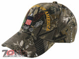 NEW! USA UNITED STATES OF AMERICA EAGLE BALL CAP HAT FOREST CAMO