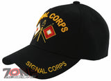 NEW! US ARMY SIGNAL CORPS SHADOW BALL CAP HAT ALL BLACK