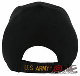 NEW! US ARMY RETIRED SIDE FLAG BALL CAP HAT BLACK