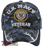 NEW! US NAVY USN VETERAN SIDE MESH BALL CAP HAT ACU NAVY CAMO