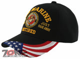 NEW! US MARINE CORPS USMC NEVER RETIRED JUST FADE AWAY CAP HAT BLACK