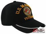 NEW! US MARINE CORPS VETERAN SIDE MESH USMC BALL CAP HAT BLACK