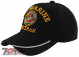 NEW! US MARINE CORPS VETERAN SIDE MESH USMC BALL CAP HAT BLACK