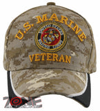 NEW! US MARINE CORPS VETERAN SIDE MESH USMC BALL CAP HAT TAN ACU