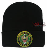 NEW! US ARMY ROUND BEANIE CAP HAT BLACK