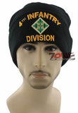 NEW! US ARMY 4TH INFANTRY DIVISION IVY BEANIE CAP HAT BLACK