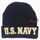 NEW! US NAVY USN BIG BEANIE CAP HAT NAVY