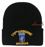NEW! US ARMY 173RD AIRBORNE BRIGADE BEANIE CAP HAT BLACK