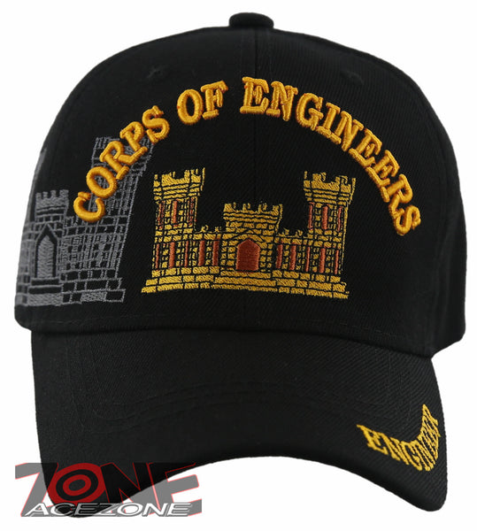 NEW! US ARMY COMBAT CORPS OF ENGINEERS CAP HAT BLACK