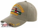 DESERT STORM VETERAN ODS VET GOLD MEDAL BALL CAP HAT TAN