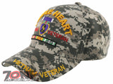 NEW! PURPLE HEART COMBAT WOUNDED MILITARY VIETNAM VETERAN BALL CAP HAT ACU CAMO