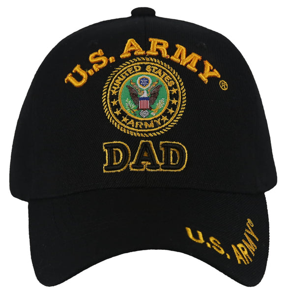 NEW! US ARMY DAD ROUND BALL CAP HAT BLACK