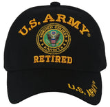 NEW! US ARMY RETIRED ROUND BALL CAP HAT BLACK