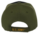 NEW! US ARMY RETIRED STAR SIDE LINE BALL CAP HAT OLIVE BLACK