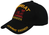 NEW! US ARMY COMBAT ENGINEER SHADOW RED BALL CAP HAT BLACK