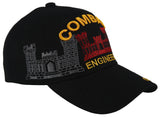 NEW! US ARMY COMBAT ENGINEER SHADOW RED BALL CAP HAT BLACK