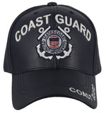 NEW! U.S. COAST GUARD FAUX LEATHER CAP BALL HAT NAVY