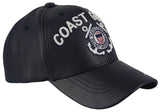 NEW! U.S. COAST GUARD FAUX LEATHER CAP BALL HAT NAVY