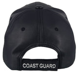 NEW! U.S. COAST GUARD FAUX LEATHER CAP BALL HAT NAVY
