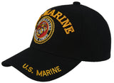 NEW! US MARINE CORPS ROUND USMC BALL CAP HAT BLACK