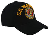 NEW! US MARINE CORPS ROUND USMC BALL CAP HAT BLACK