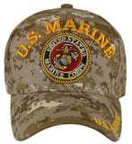 NEW! US MARINE CORPS ROUND USMC BALL CAP HAT TAN ACU CAMO