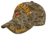 NEW! US MARINE CORPS ROUND USMC BALL CAP HAT TAN ACU CAMO