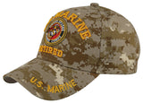 NEW! US MARINE CORPS RETIRED ROUND USMC BALL CAP HAT TAN ACU CAMO