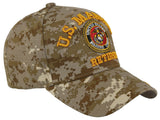 NEW! US MARINE CORPS RETIRED ROUND USMC BALL CAP HAT TAN ACU CAMO