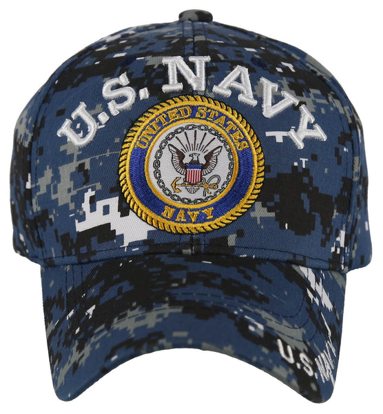 NEW! US NAVY ROUND BALL CAP HAT DIGITAL NAVY ACU CAMO