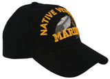 NEW! US MARINE USMC NATIVE VETERAN AMERICAN BALL CAP HAT BLACK