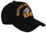NEW! US ARMY NATIVE VETERAN AMERICAN BALL CAP HAT BLACK
