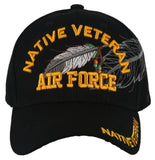 NEW! US AIR FORCE USAF NATIVE VETERAN AMERICAN BALL CAP HAT BLACK