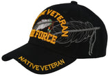 NEW! US AIR FORCE USAF NATIVE VETERAN AMERICAN BALL CAP HAT BLACK