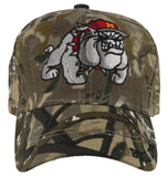 NEW! BULL DOG RED BALL CAP HAT FOREST CAMO