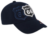 NEW! US ROUTE 66 LOS ANGELES TO CHICAGO ROUTE MAP BALL CAP HAT NAVY