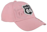 NEW! US ROUTE 66 LOS ANGELES TO CHICAGO ROUTE MAP BALL CAP HAT PINK
