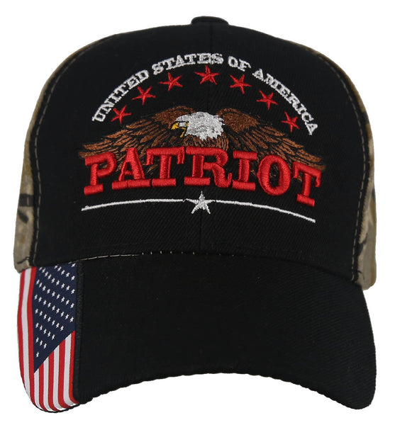 UNITED STATE OF AMERICA STAR PATRIOT EAGLE FLAG BASEBALL CAP HAT CAMO BLACK