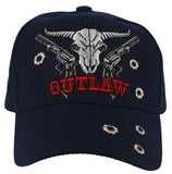 NEW! OUTLAW SKULL GUNS BALL CAP HAT NAVY