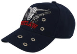 NEW! OUTLAW SKULL GUNS BALL CAP HAT NAVY