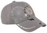 NATIVE PRIDE DREAM CATCHER FEATHER BALL CAP HAT GRAY