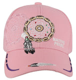 NATIVE PRIDE DREAM CATCHER FEATHER BALL CAP HAT PINK