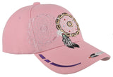 NATIVE PRIDE DREAM CATCHER FEATHER BALL CAP HAT PINK